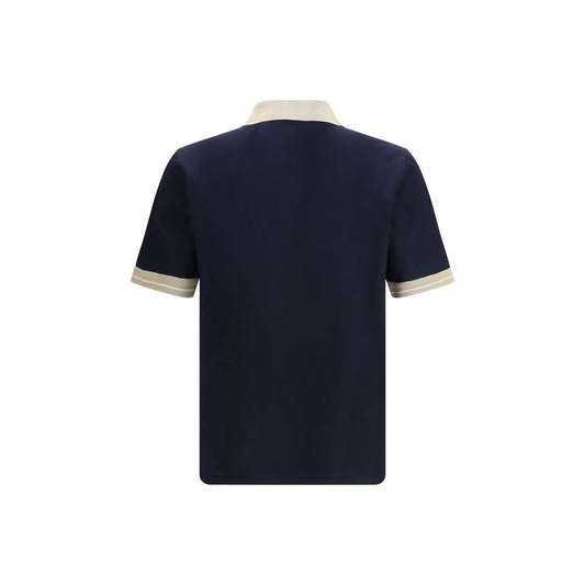 Ferragamo Blue Cotton Polo Shirt