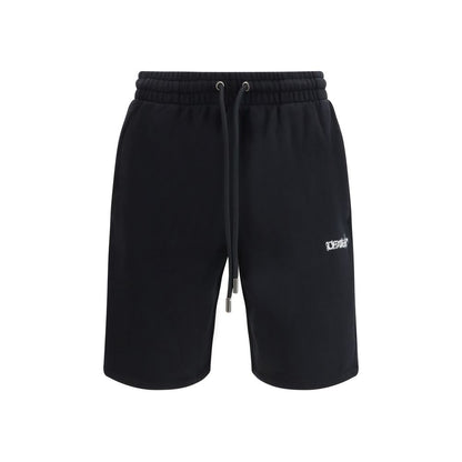 Off-White Black Cotton Bermuda Shorts