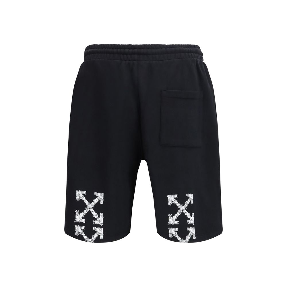 Off-White Black Cotton Bermuda Shorts
