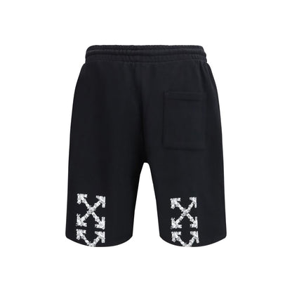 Off-White Black Cotton Bermuda Shorts