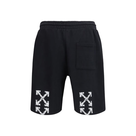 Off-White Black Cotton Bermuda Shorts