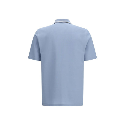 Ferragamo Blue Cotton Polo Shirt