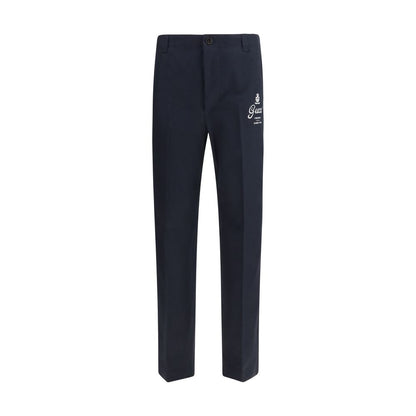 Gucci Blue Cotton Casual Pants