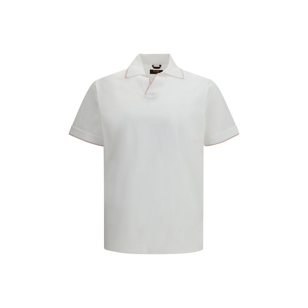 MooRER White Cotton Polo Shirt