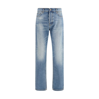 Haikure Blue Cotton Straight-Leg Jeans