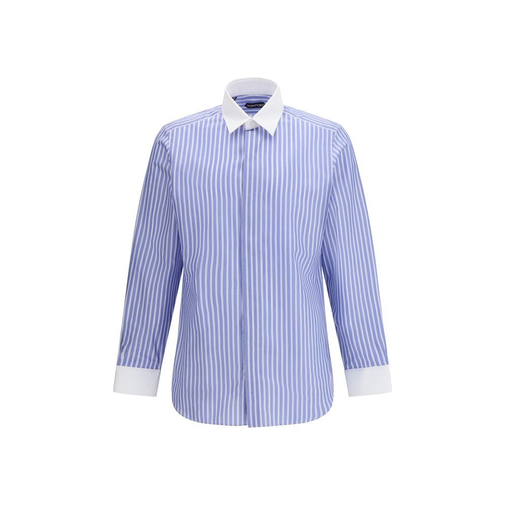 Tom Ford Blue Cotton Dress Shirt