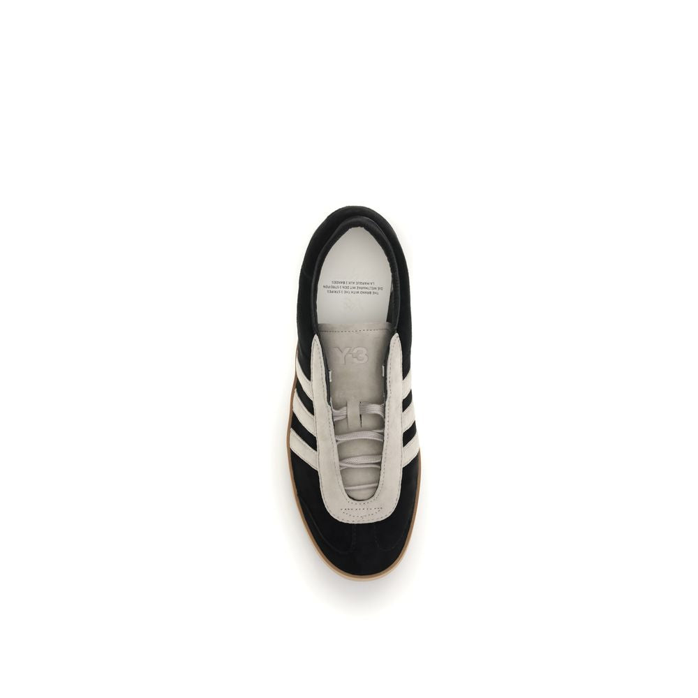 Y-3 Black Calf Leather Bos Taurus Low Top Sneakers