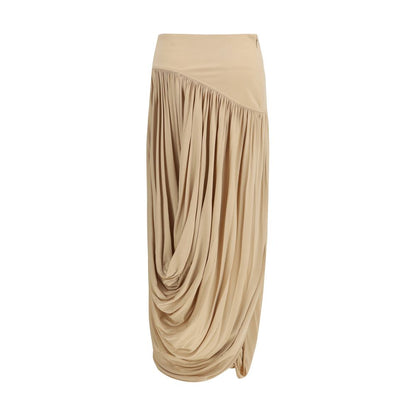 Ferragamo Beige Viscose Long Skirt