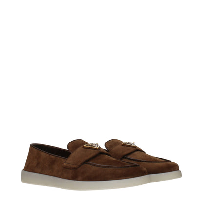 Prada Brown Leather Slip-On Loafers