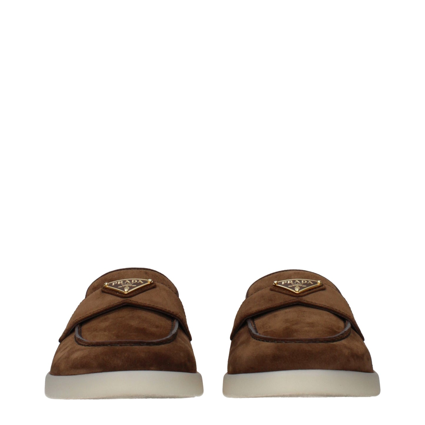 Prada Brown Leather Slip-On Loafers
