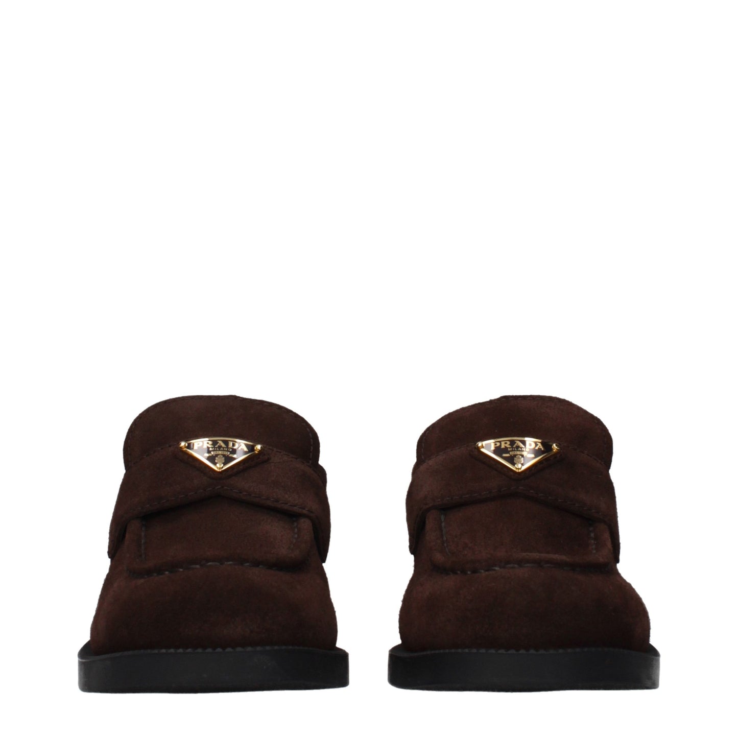 Prada Brown Leather Slip-On Loafers