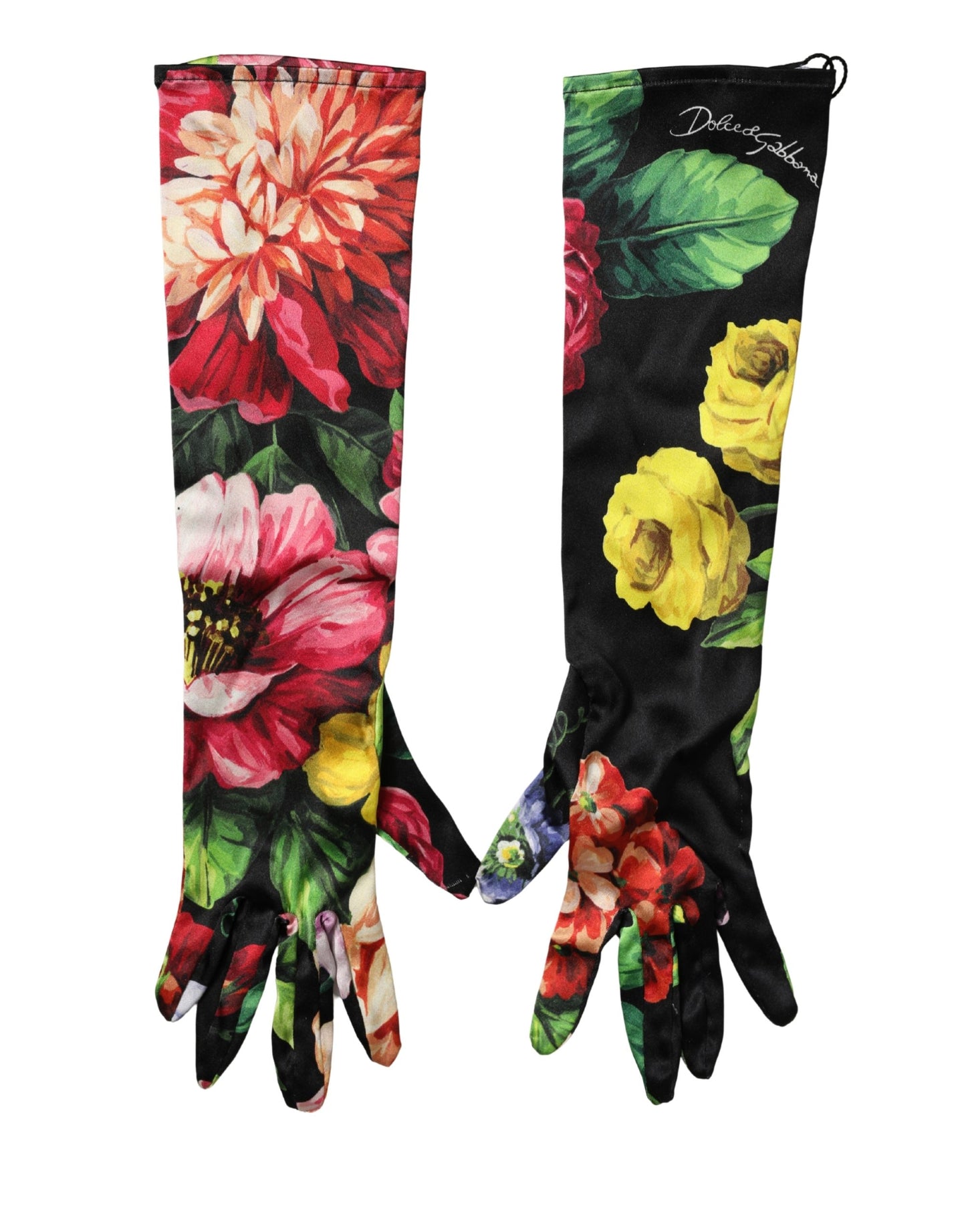 Dolce & Gabbana Multicolor Floral Print Elbow Length Women Gloves