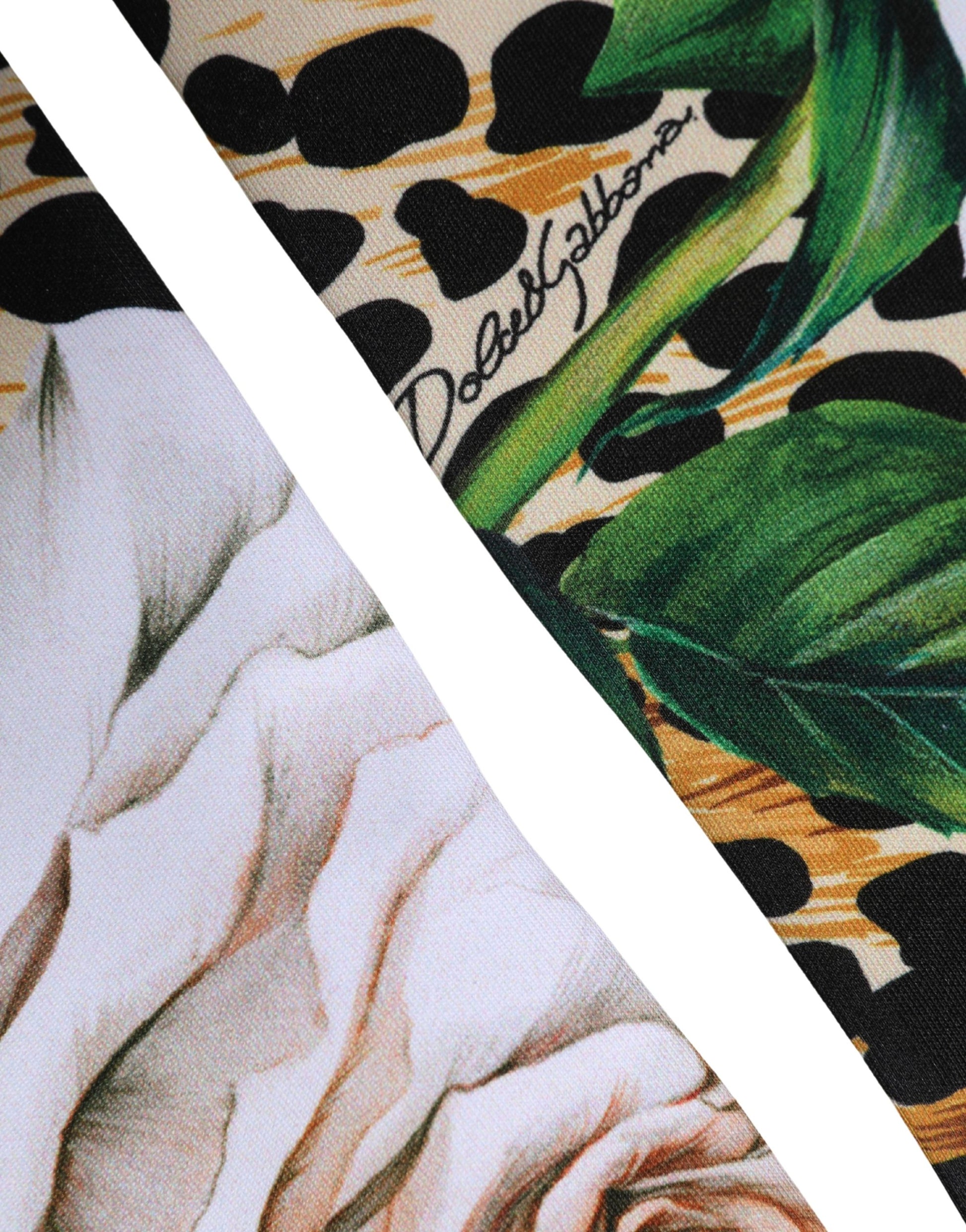 Dolce & Gabbana Multicolor Floral Leopard Elbow Length Women Gloves