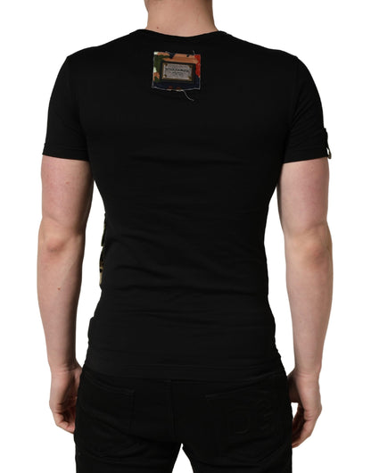 Dolce & Gabbana Black Italians Do It Better Camo Pocket Men T-shirt