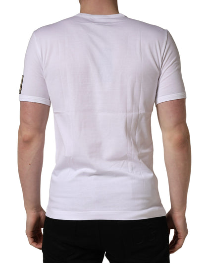 Dolce & Gabbana White DG King Royal Crew Neck Cotton  T-shirt