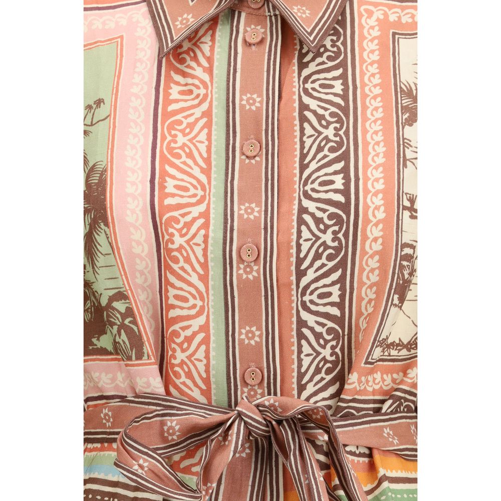 Alemais Multicolor Linen Casual Dress