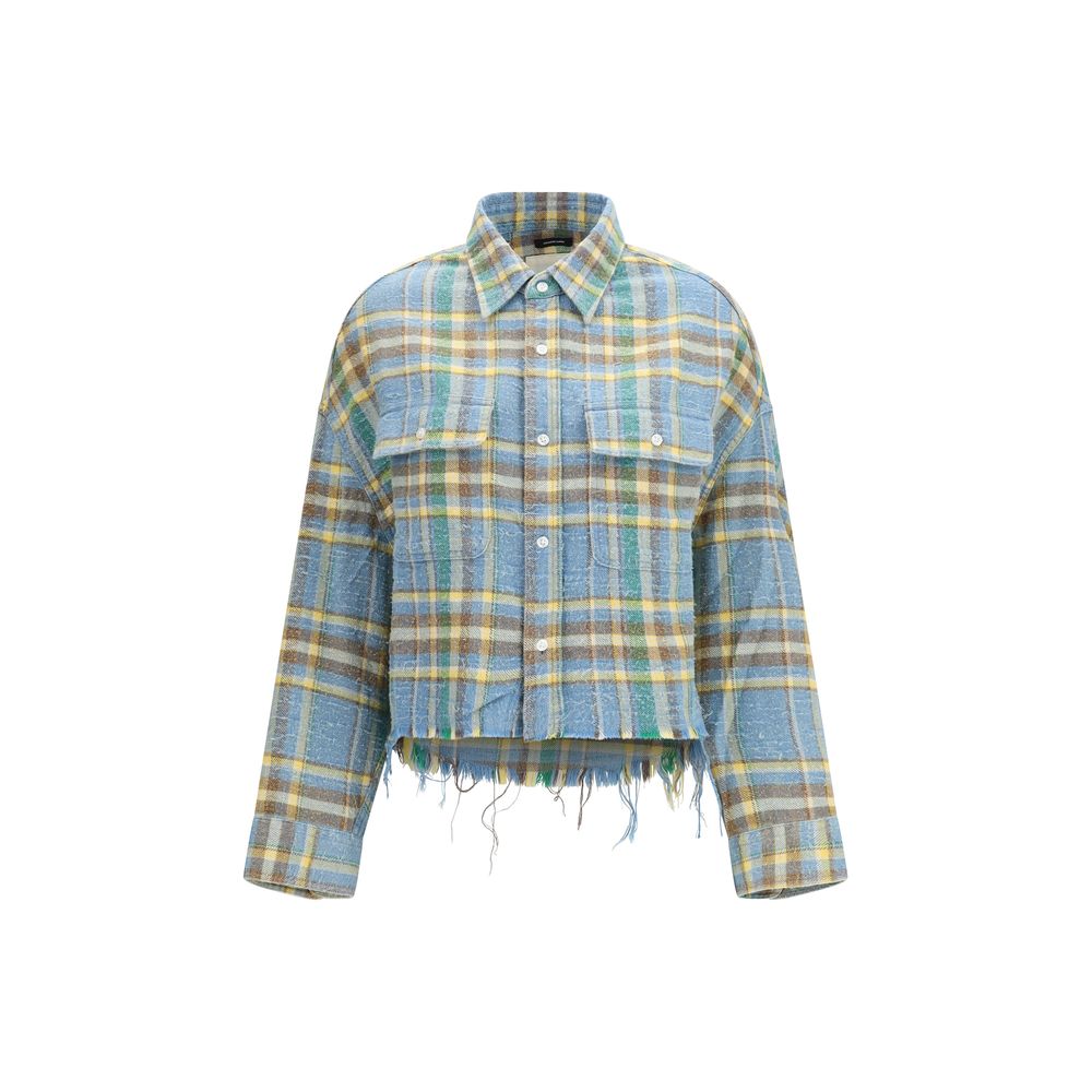 R13 Blue Wool Pattern Shirt