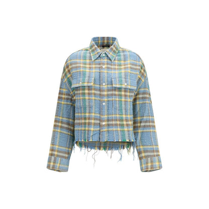 R13 Blue Wool Pattern Shirt