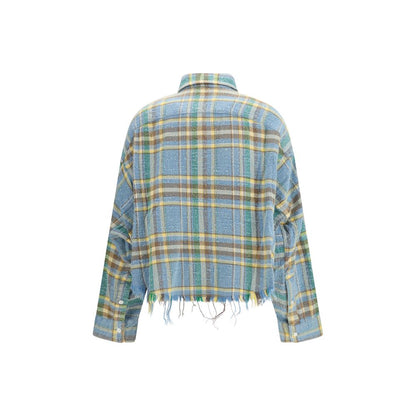 R13 Blue Wool Pattern Shirt