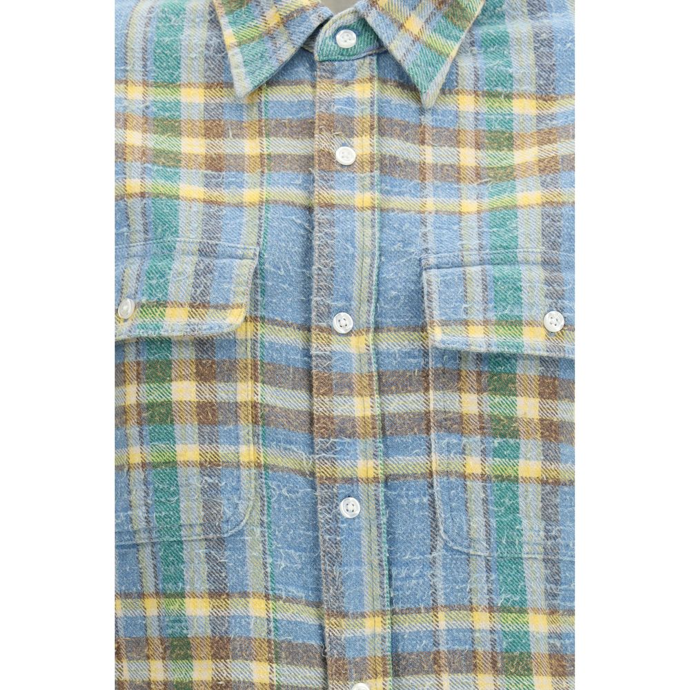 R13 Blue Wool Pattern Shirt
