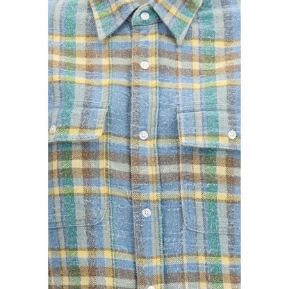 R13 Blue Wool Pattern Shirt