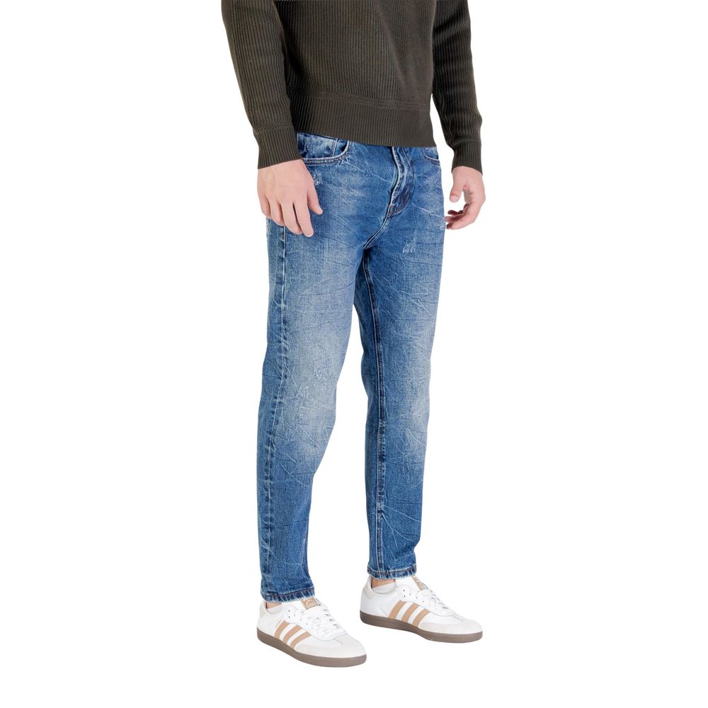 Gianni Lupo Blue Cotton Skinny Jeans