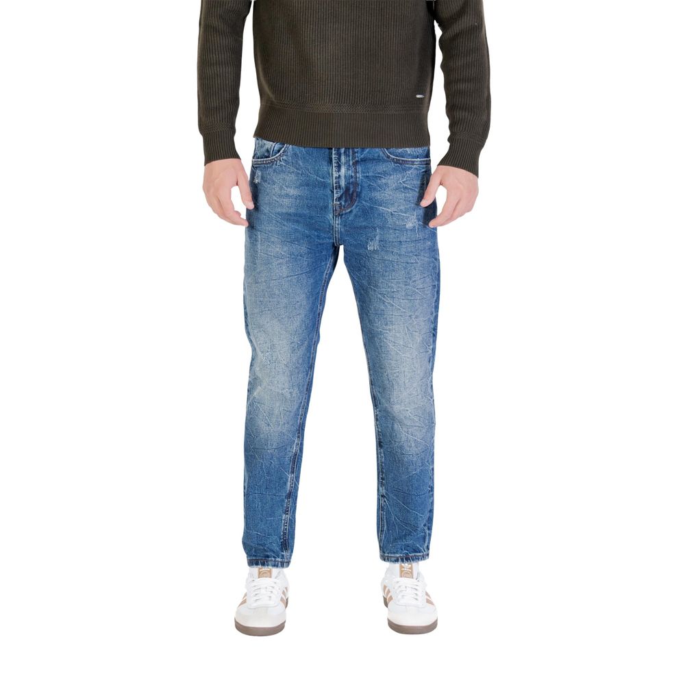 Gianni Lupo Blue Cotton Skinny Jeans