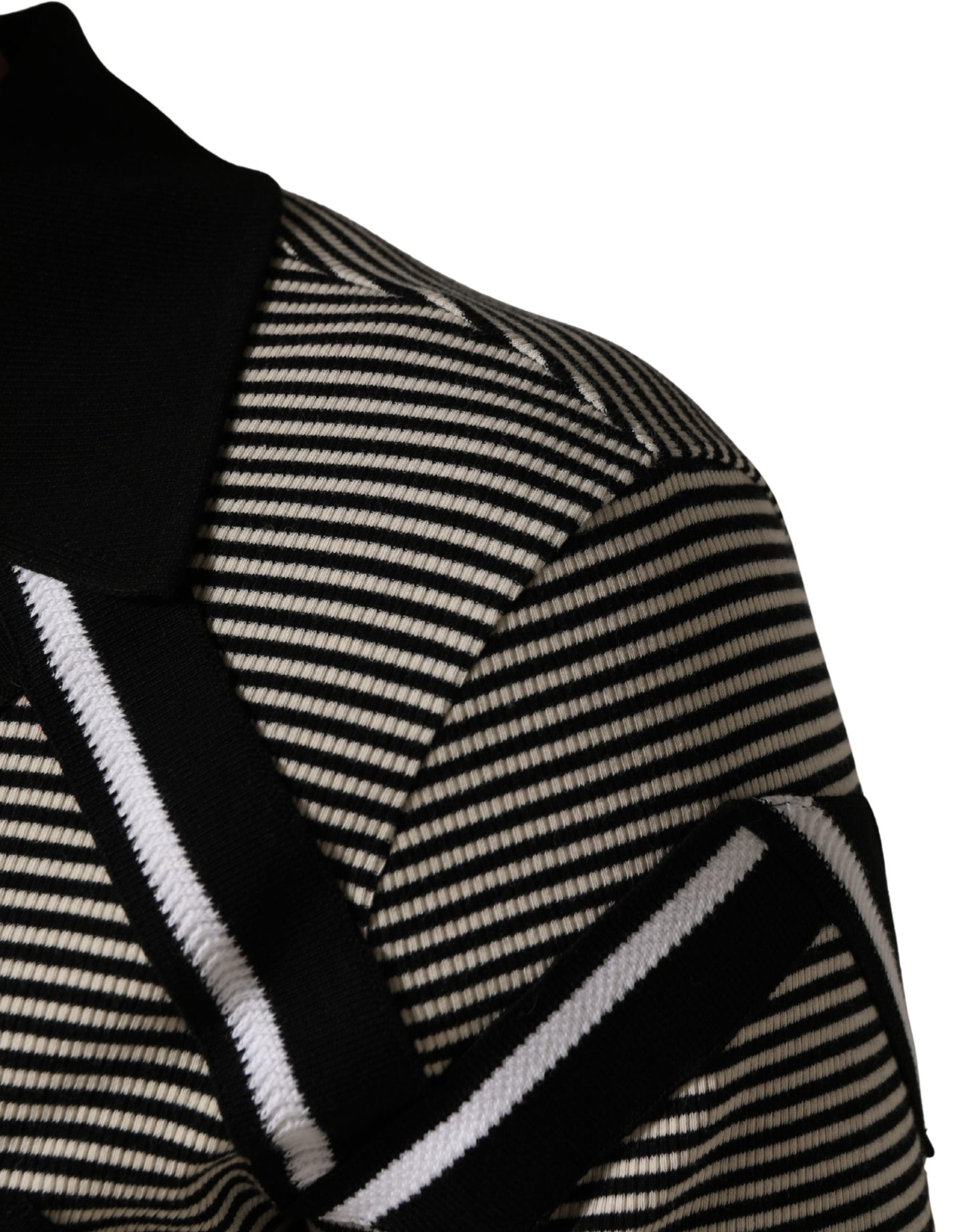 Dolce & Gabbana Black White Zigzag Pattern Cotton Men Polo  T-shirt