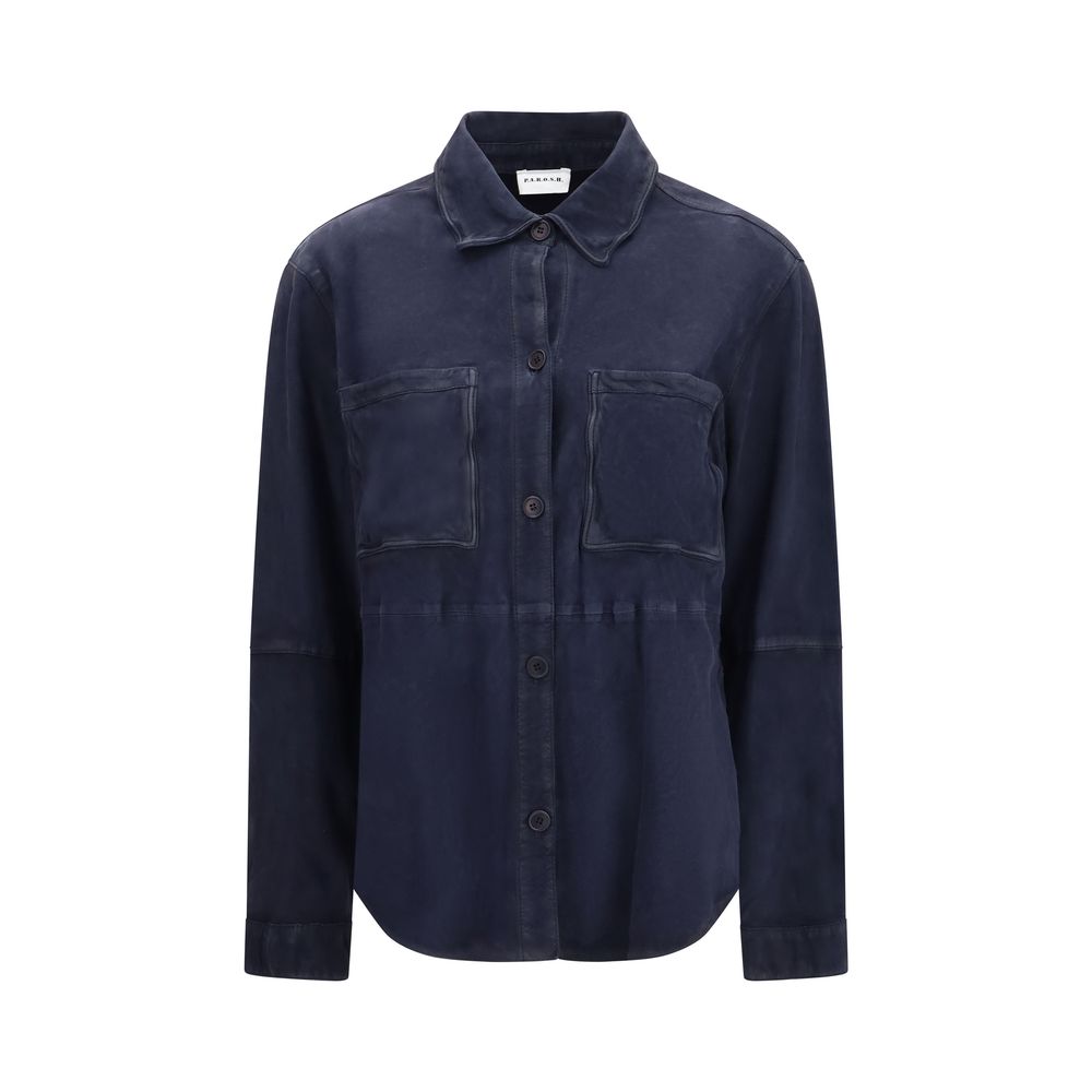 P.A.R.O.S.H. Blue Goatskin Dress Shirt
