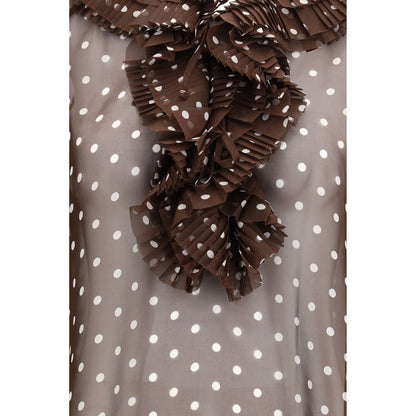 P.A.R.O.S.H. Brown Polyester Pattern Shirt