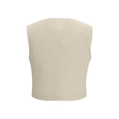 P.A.R.O.S.H. Beige Wool Sleveless Jacket