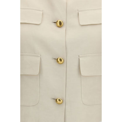 P.A.R.O.S.H. Beige Wool Sleveless Jacket