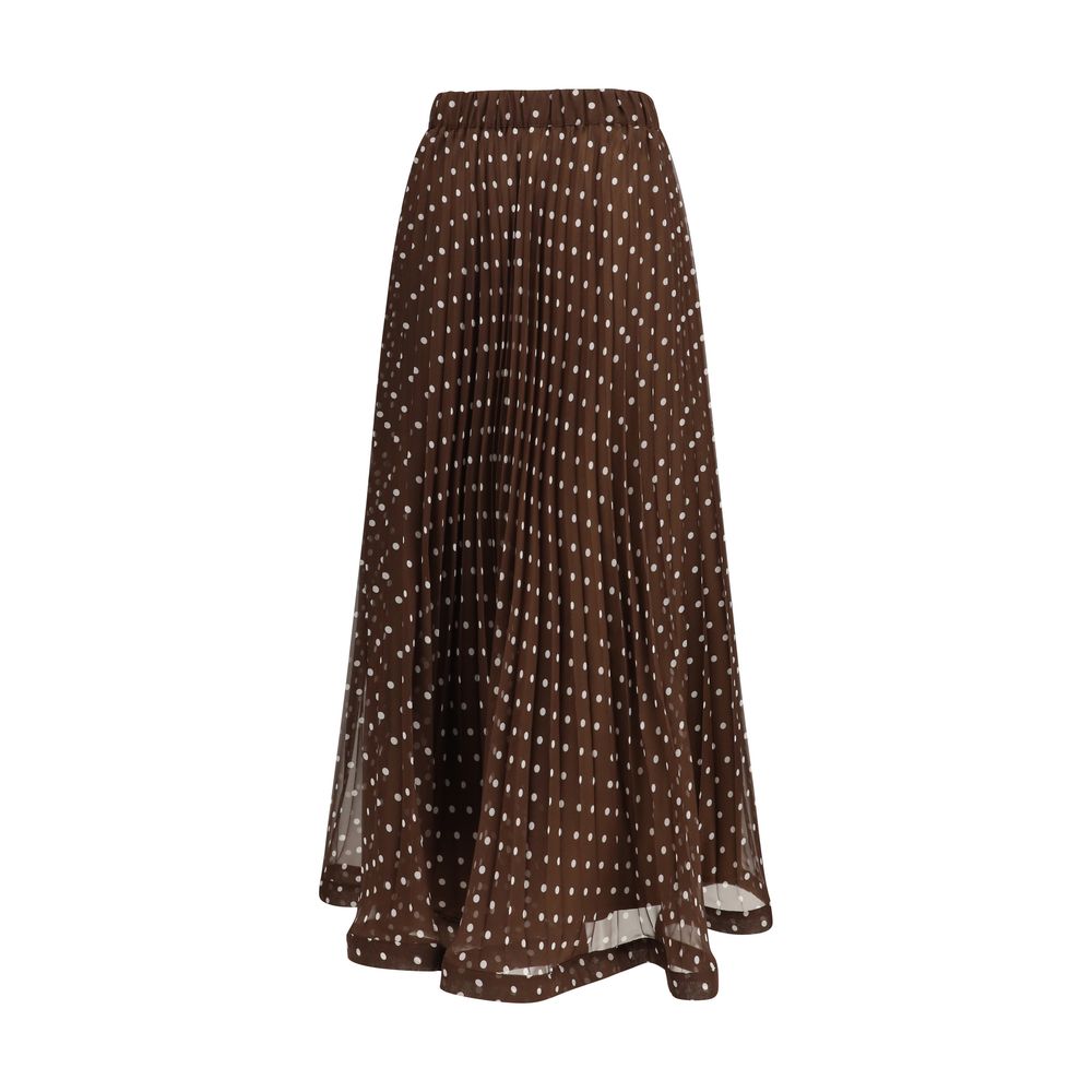 P.A.R.O.S.H. Brown Polyester Long Skirt