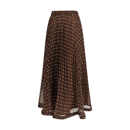 P.A.R.O.S.H. Brown Polyester Long Skirt