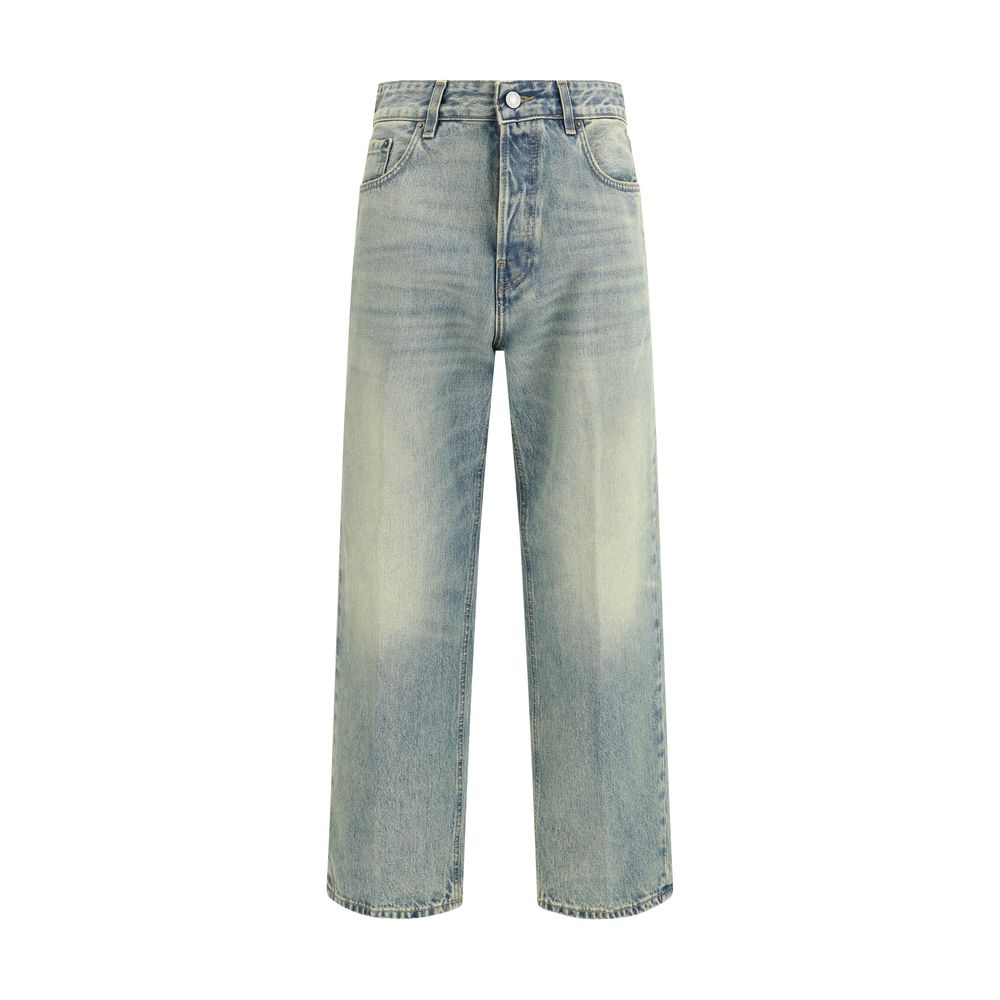 Haikure Blue Cotton Straight-Leg Jeans