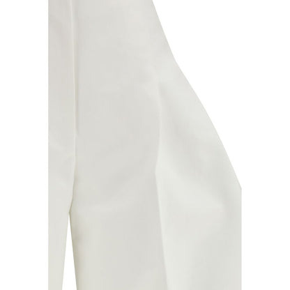 Jacquemus White Cotton Cropped Pants
