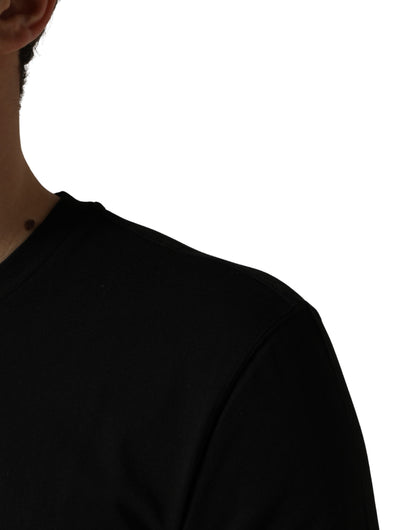 Dolce & Gabbana Black DG London Cotton Men Crew Neck  T-shirt