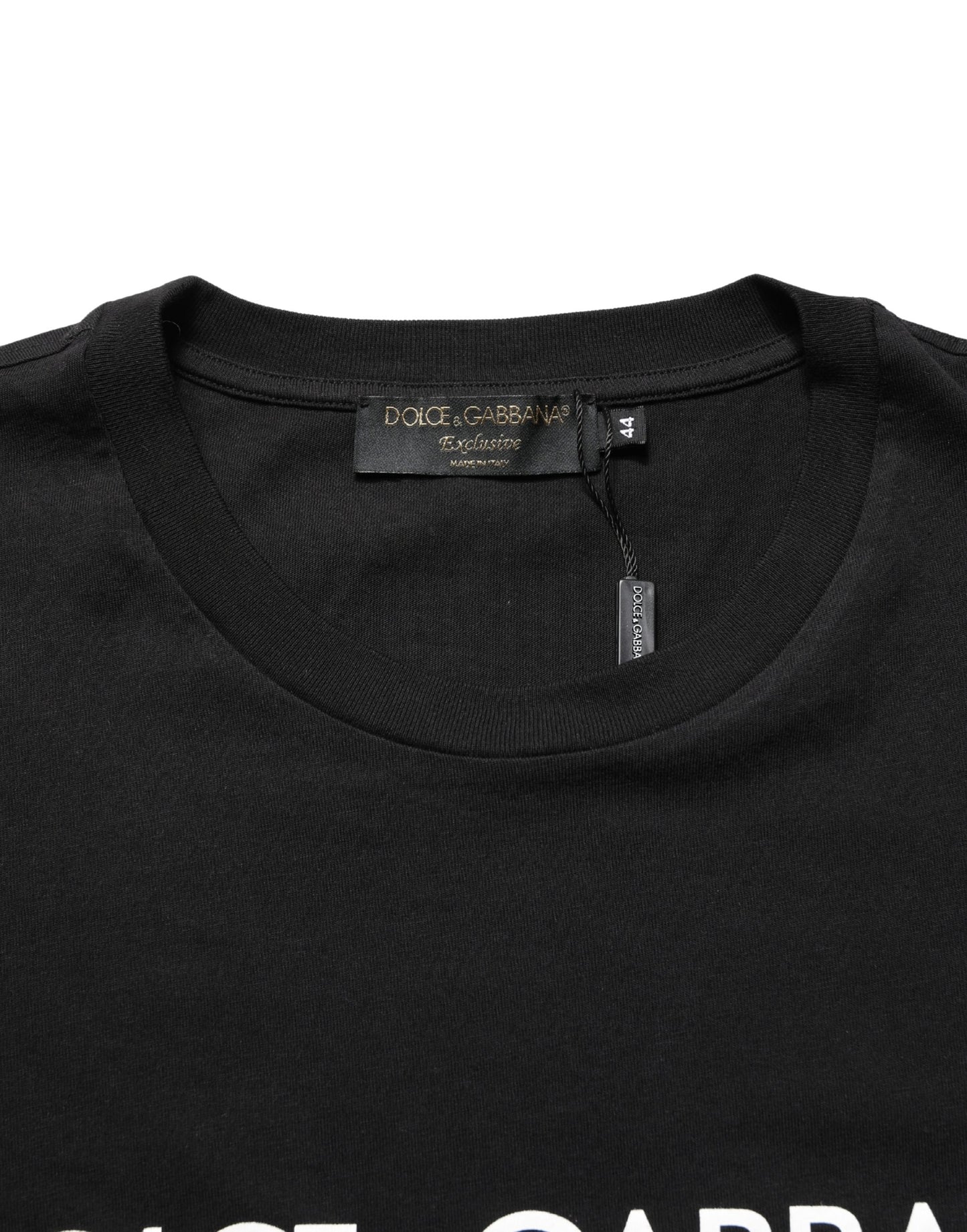 Dolce & Gabbana Black DG London Cotton Men Crew Neck  T-shirt
