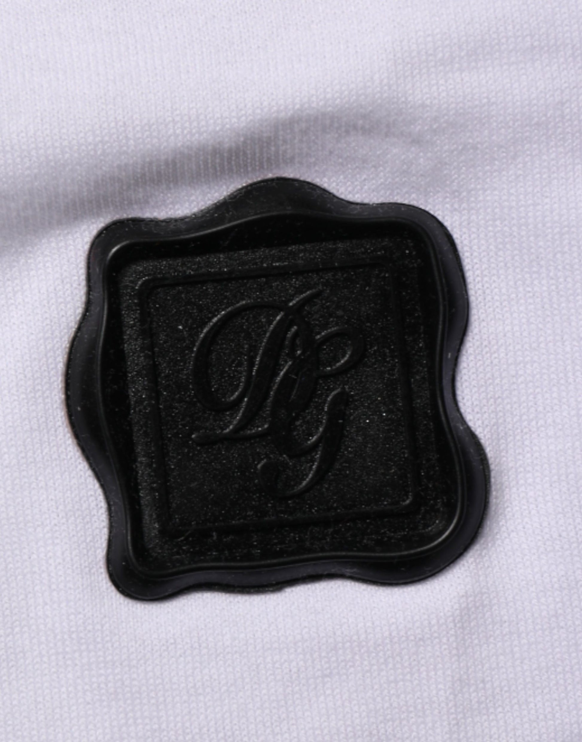 Dolce & Gabbana White Logo Patch Cotton Crew Neck T-shirt