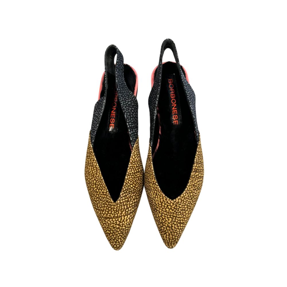 Borbonese Beige Leather Women Ballet Flat