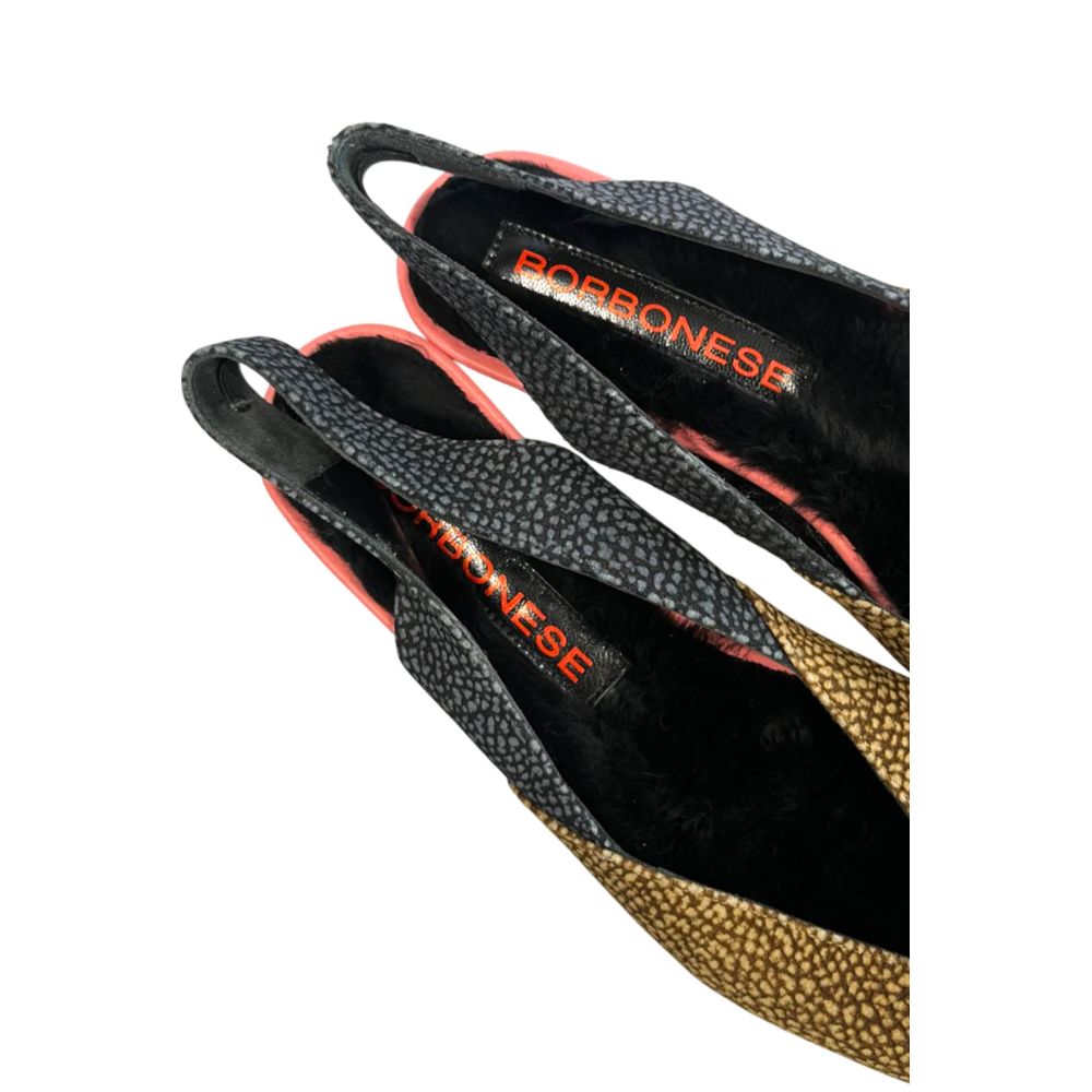 Borbonese Beige Leather Women Ballet Flat