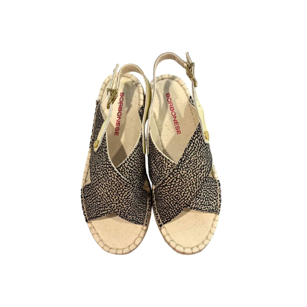 Borbonese Beige Textile Women Sandal