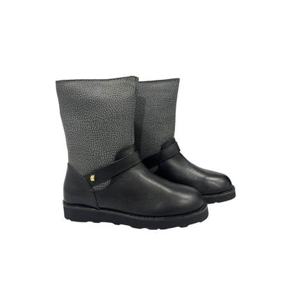 Borbonese Grey Leather Women Boot