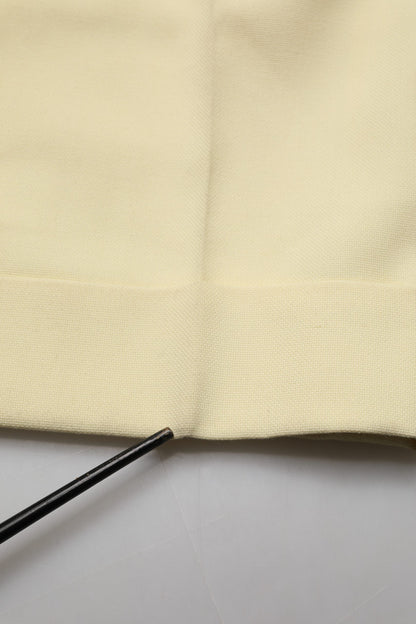 Ganni Yellow High Waisted Straight Pleated Trouser Pants