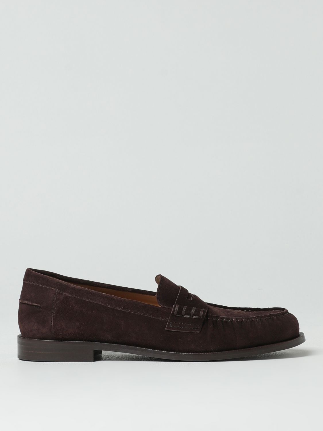 Emporio Armani Brown Suede Leather Slip-On Loafers