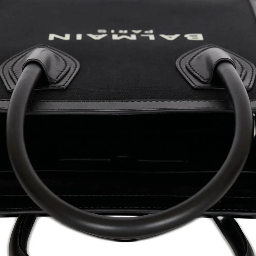 Balmain Black Cotton Tote Bag