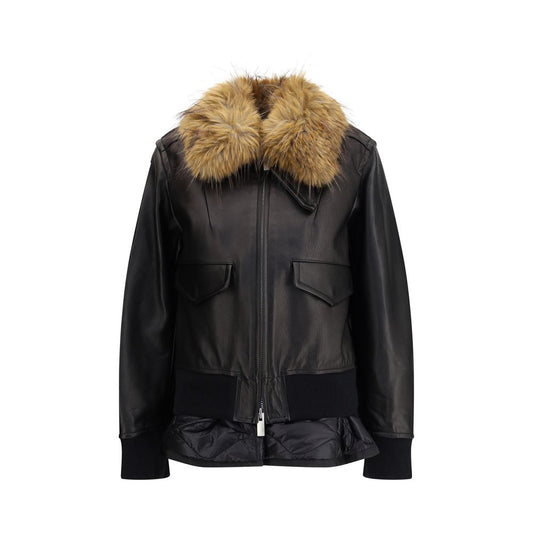 Sacai Black Leather Jacket