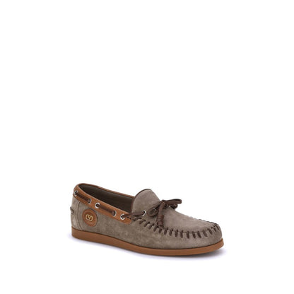 Valentino Garavani Brown Crust Leather Slip-On Loafers