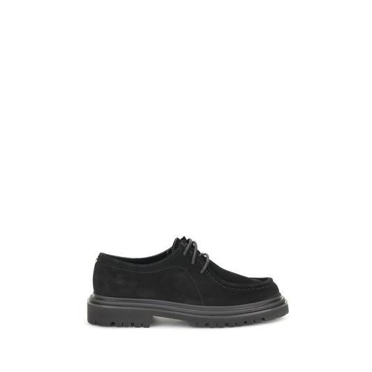 Dolce & Gabbana Black Crust Leather Oxfords And Derbies