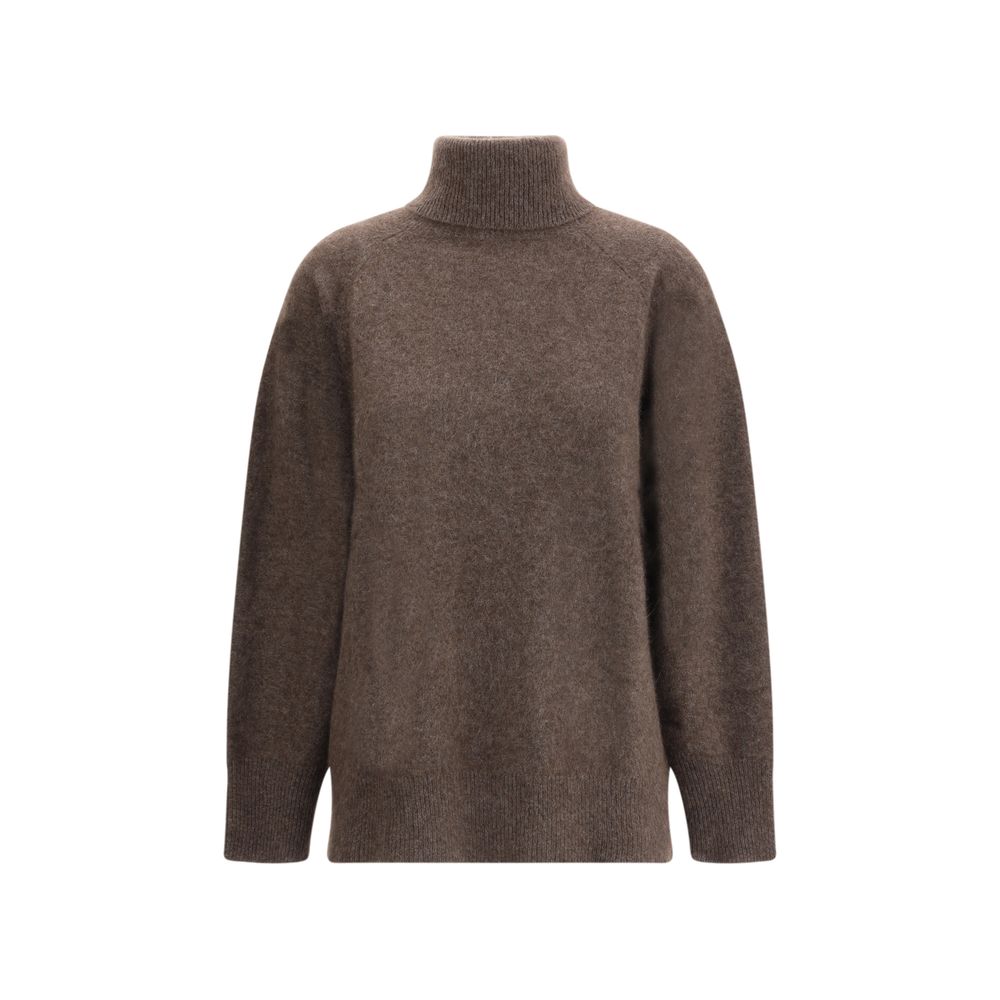 P.A.R.O.S.H. Brown Horsehair Turtleneck